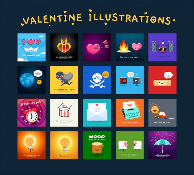 Cute illustrations of valentine