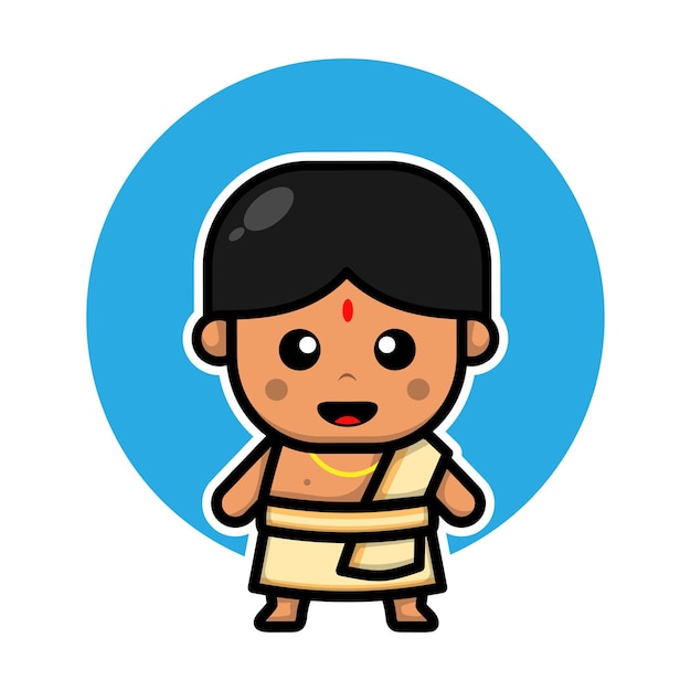 cute indian boy character