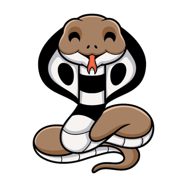 Cute indian king cobra cartoon