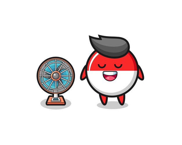 Cute indonesia flag is standing in front of the fan cute design