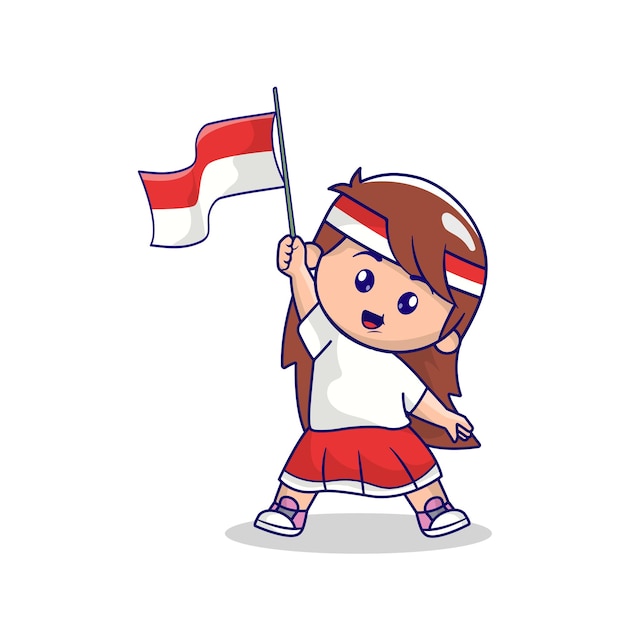 Cute Indonesia Independence day mascot 17 august