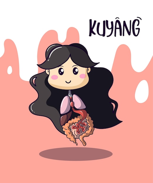 Vector cute indonesian ghost kuyang