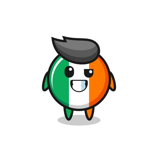 Симпатичный талисман значка флага ирландии с оптимистичным лицом