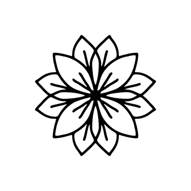 Симпатичный изолированный одиночный цветочный элемент в стиле каракулей для различных видов украшения открыток, наклеек