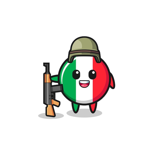Симпатичный талисман флага италии в виде солдата, милый дизайн