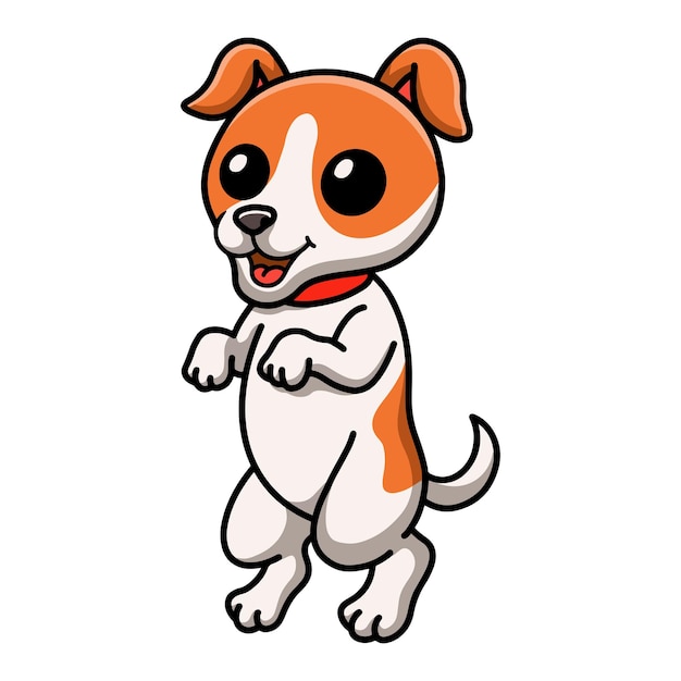 Cute jack russel dog cartoon