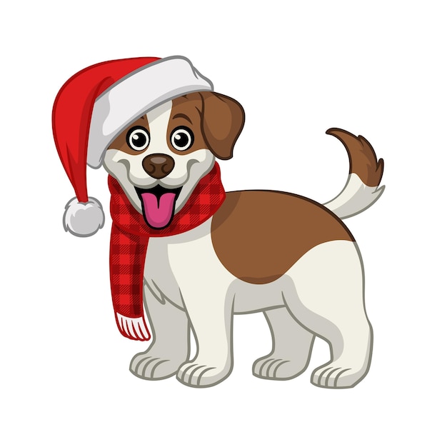 クリスマスのかわいいジャック ラッセルの子犬