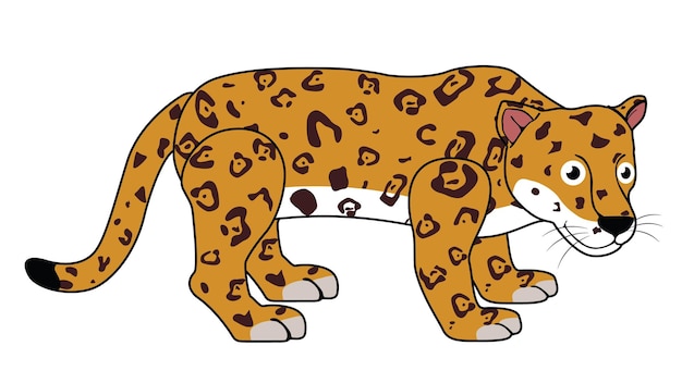 Vector cute jaguar designed using vector lines you can adjust the line thickness