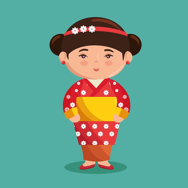 Cute japanese girl character