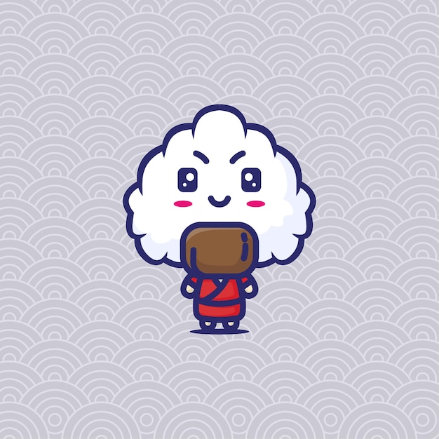 Cute japanese onigiri mascot