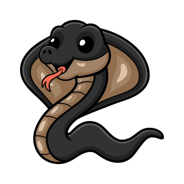 Cute javan spitting cobra cartoon