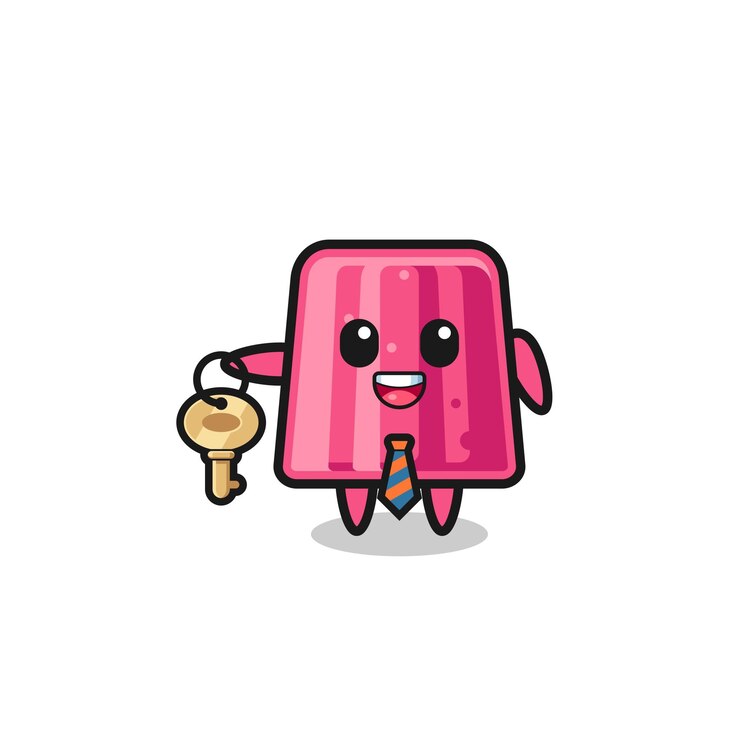 Vector cute jelly as a real estate agent mascot