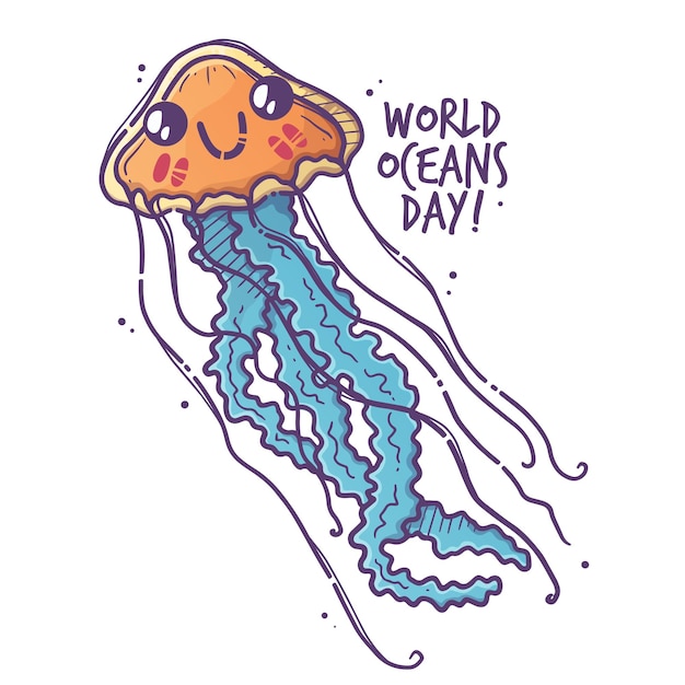 Cute jellyfish as a symbol of World Ocean Day