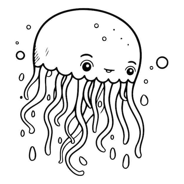 Vector cute jellyfish kawaii cartoon vector illustration graphic design