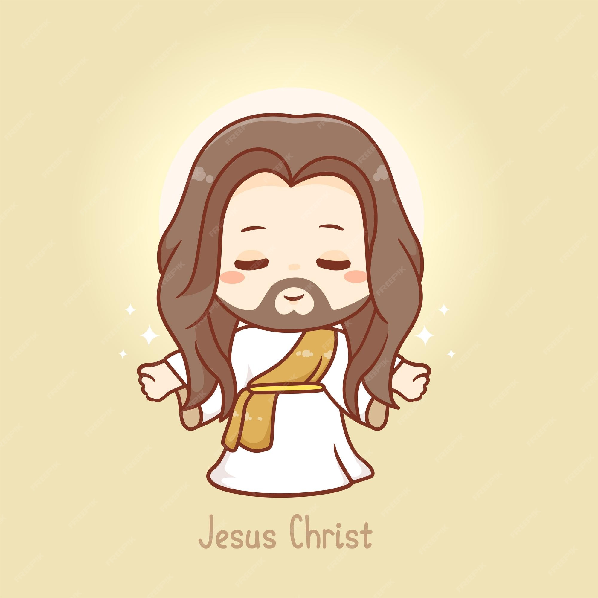 Premium Vector | Cute jesus christ god cartoon design Premium Vector | Cute jesus christ god cartoon design