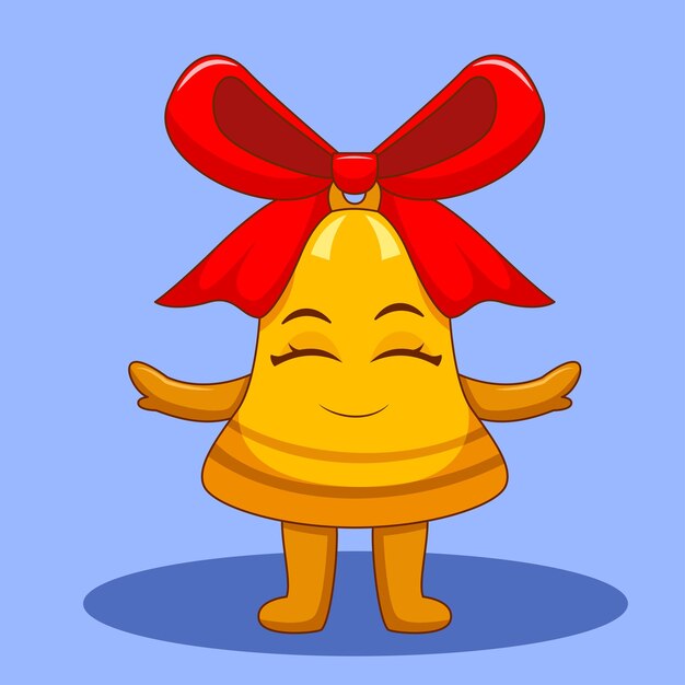 Vector cute jingle bell smiling illustration