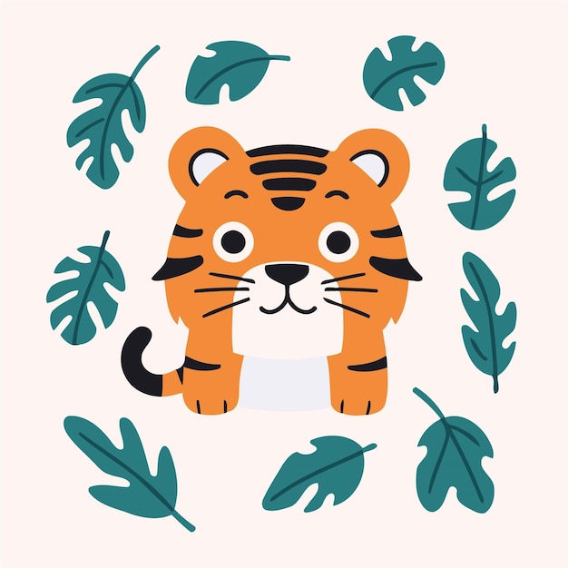 Vector cute jungle vector illustration for children