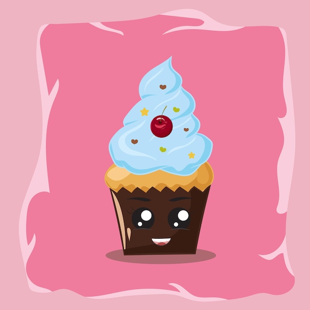 Vector cute junk food bakery cartoon illustration