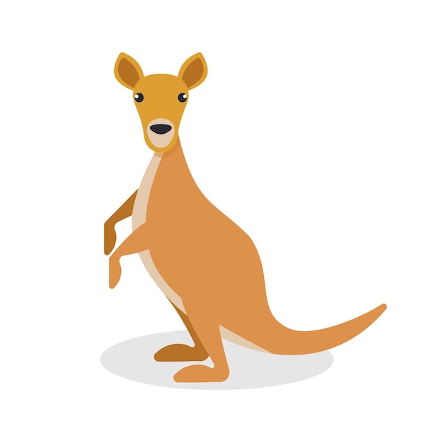 Vector cute kangaroo animal of africa vector illustration in a flat style