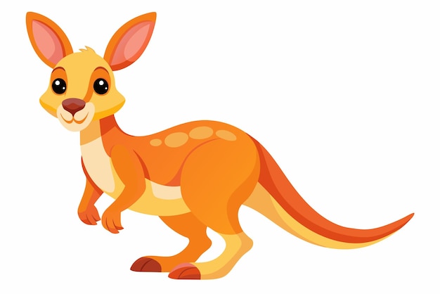 Vector cute kangaroo bouncy gradient illustration in white background