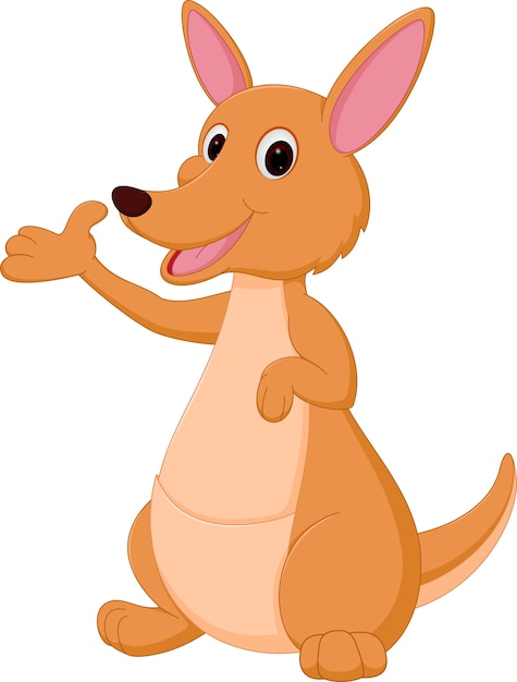 Cute Kangaroo cartoon presenting 