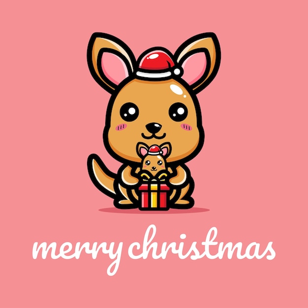 クリスマスを祝うかわいいカンガルー