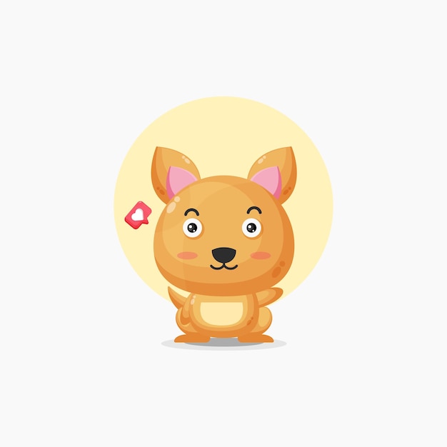 Cute kangaroo character illustration icon