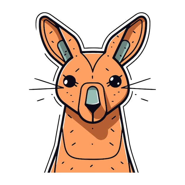 Vector cute kangaroo vector illustration cartoon kangaroo