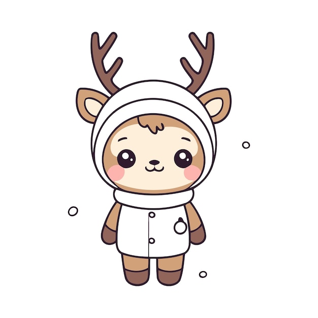 Vector cute kawaii animal vector illustration for children story books