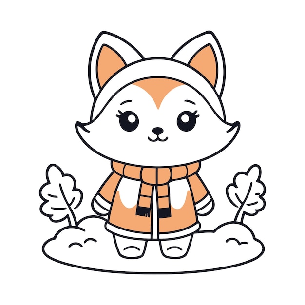 Cute kawaii animal vector illustration for children story books