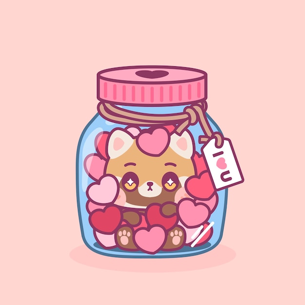 CUTE KAWAII ANIMALS CELEBRATE VALENTINE