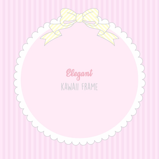 cute kawaii baby girl cute frame with stripes seamless pattern