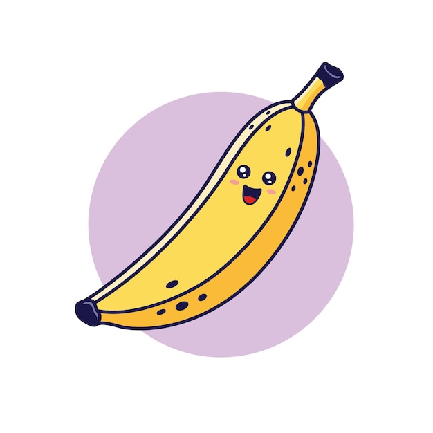 Cute Kawaii Banana character Vector hand drawn cartoon icon illustration Banana character in doodle style