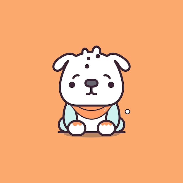 Cute kawaii bulldog cartoon doggy puppy illustration