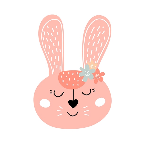 Cute kawaii bunny vector illustration