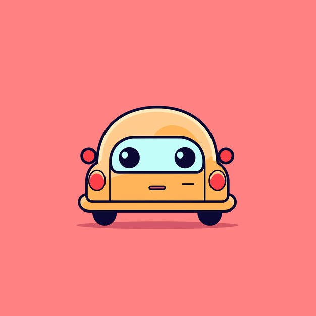 Cute kawaii car chibi mascot vector cartoon style