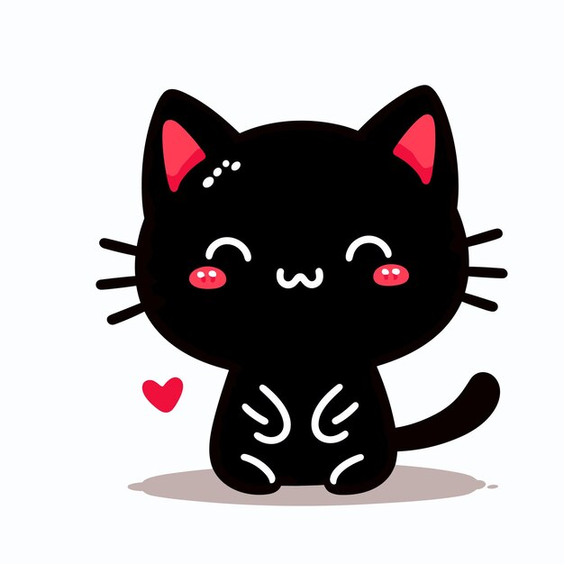 ベクトル 可愛いカワイ猫のアニメベクトル