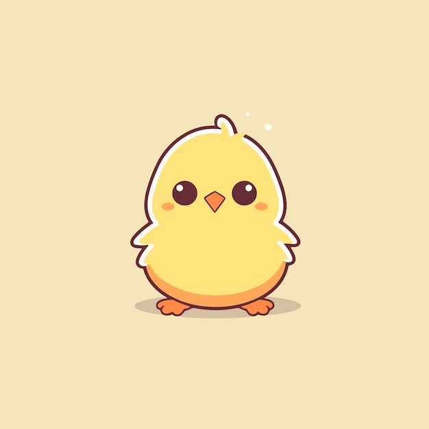 Cute kawaii chicken chibi mascot vector cartoon style