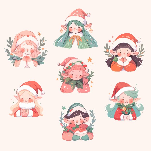 Christmas Cartoon Illustration Cute Kawaii Character Anime 9669331