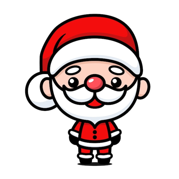 귀여운 카와이 크리스마스 산타클로스 벽 뒤의 만화 캐릭터