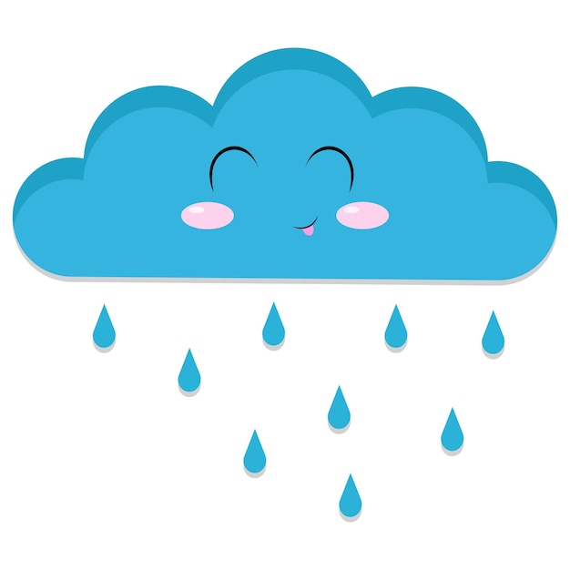 Vector cute kawaii cloud for decorating children's goods, vector