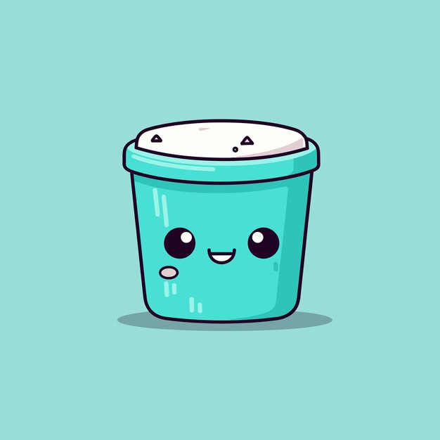 Vector cute kawaii cup chibi mascot vector cartoon style