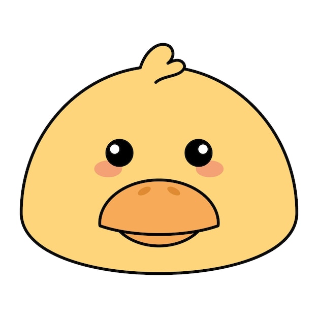 cute kawaii duck emoji icon vector