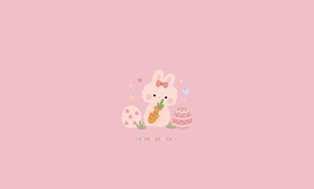 Tema di carta da parati per pc della pasqua di kawaii