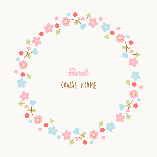 Simpatica cornice floreale kawaii.