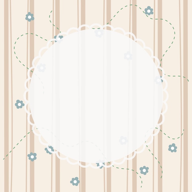 Cute Kawaii Floral Scribbles Border framework background