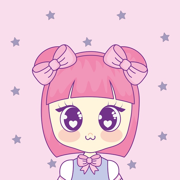 Cute kawaii girl character