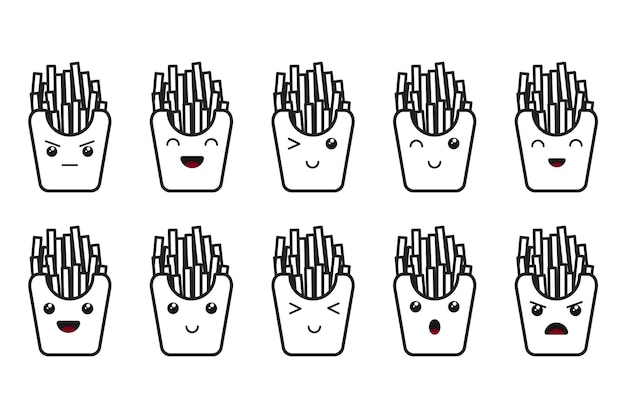 Cute kawaii icon illustration character cartoon vector face design sfondo cibo elemento giapponese dolce emoji emoticon grafico