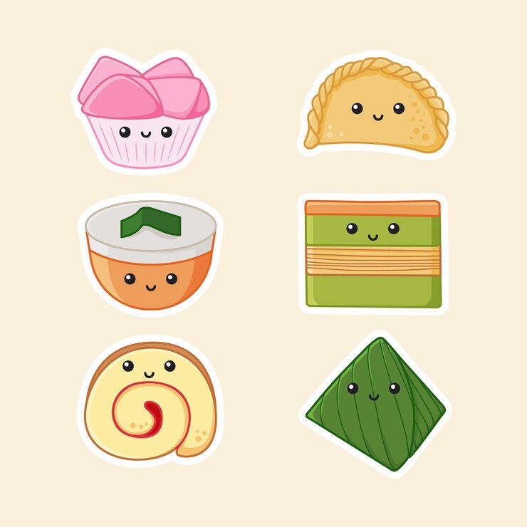 かわいいインドネシアのおやつイラスト