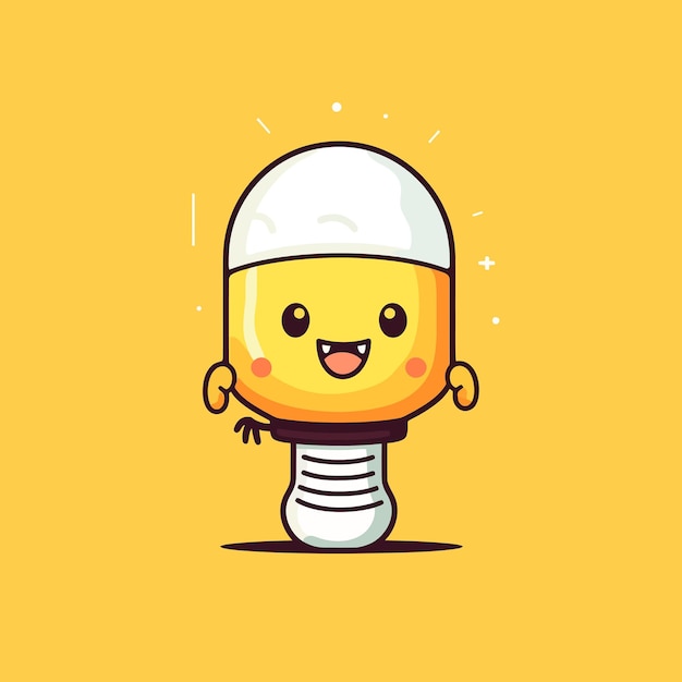 Cute kawaii lamp chibi mascot vector cartoon style